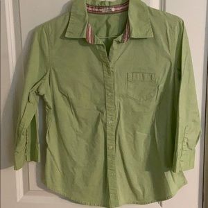 Old Navy Perfect Fit Green Button Down Shirt